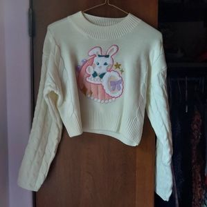 White Bunny Knitted Sweater.